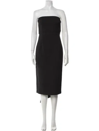 Pre-owned Rebecca Vallance Strapless Knee-length Dress In Black