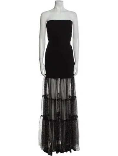 Pre-owned Rebecca Vallance Strapless Long Dress In Black