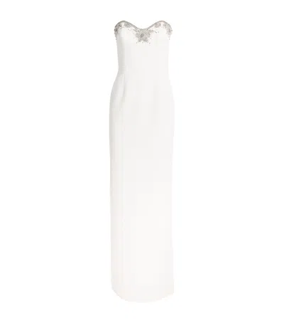 Rebecca Vallance Melva Strapless Beaded Maxi Dress In White