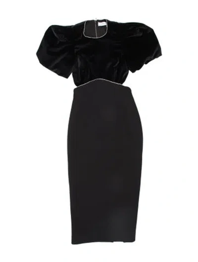 Pre-owned Rebecca Vallance Strapless Midi Length Dress In Black