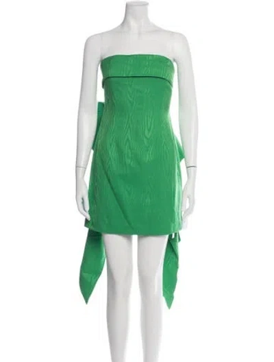 Pre-owned Rebecca Vallance Strapless Mini Dress In Green