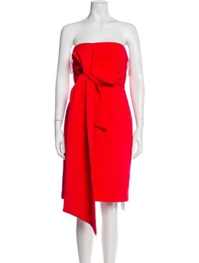 Pre-owned Rebecca Vallance Strapless Mini Dress In Red