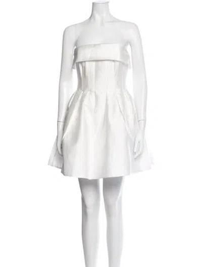 Pre-owned Rebecca Vallance Strapless Mini Dress W/ Tags In Neutrals