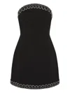 Rebecca Vallance Nyx Strapless Crystal-embellished Crepe Mini Dress In Black