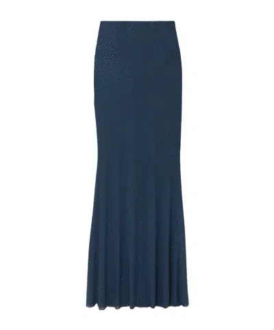 Rebecca Vallance Elivera Crystal-embellished Stretch-tulle Maxi Skirt In Blue