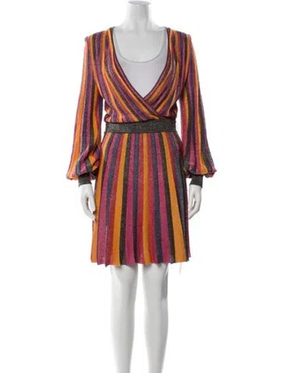 Pre-owned Rebecca Vallance Striped Knee-length Dress In Red