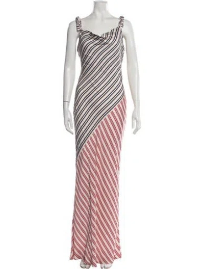 Pre-owned Rebecca Vallance Striped Long Dress In Multi