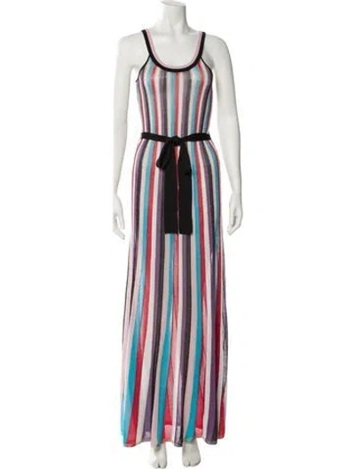 Pre-owned Rebecca Vallance Striped Long Dress In Multi