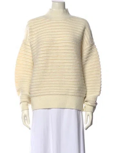Pre-owned Rebecca Vallance Striped Mock Neck Sweater W/ Tags In Yellow