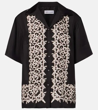Rebecca Vallance Sundia Silk Shirt In Black