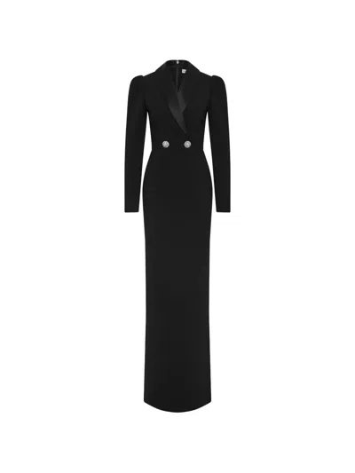 Rebecca Vallance Symphony Crystal-embellished Gown In Black
