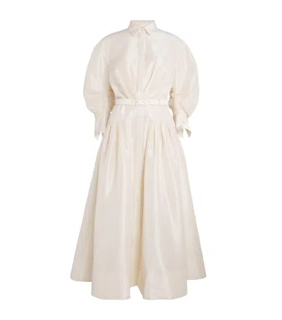 Rebecca Vallance Taffeta Maple Midi Shirt Dress In Neutral