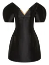 Rebecca Vallance Tindra Mini Puffed Dress In Black