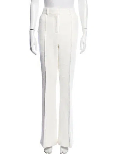 Pre-owned Rebecca Vallance Tweed Pattern Flared Pants W/ Tags In White