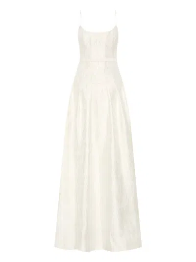 Rebecca Vallance Vanilla Dreams Textured-panelled Gown In White