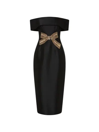 Rebecca Vallance Venus Midi Dress In Black
