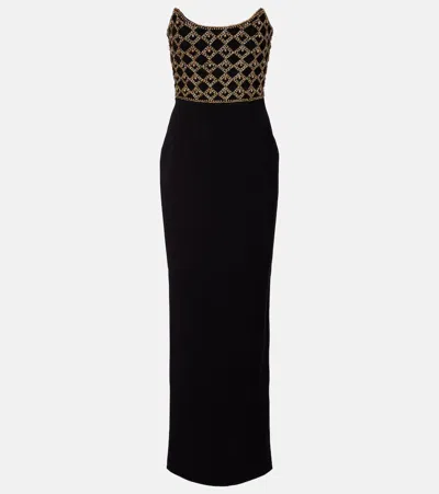 Rebecca Vallance Vesper Embellished Corset Gown In Black