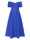 Rebecca Vallance Viola Off-shoulder Midi Dress In Blue