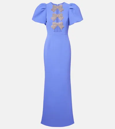 Rebecca Vallance Puff-sleeve Violetta Maxi Dress In Blue