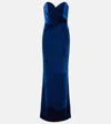Rebecca Vallance Vivicia Velvet Gown In Blau
