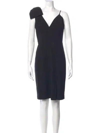 Pre-owned Rebecca Vallance V-neck Knee-length Dress In Blue