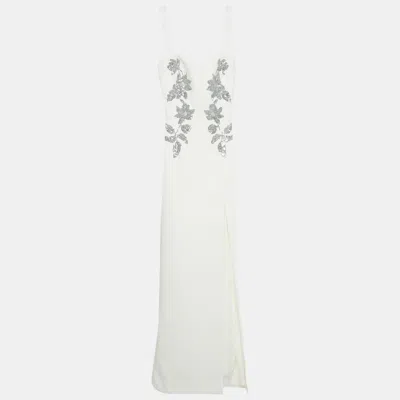 Pre-owned Rebecca Vallance White Embellished Bridal Lucilla Gown Xs