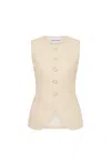 Rebecca Vallance Button Winnie Vest In Neutral