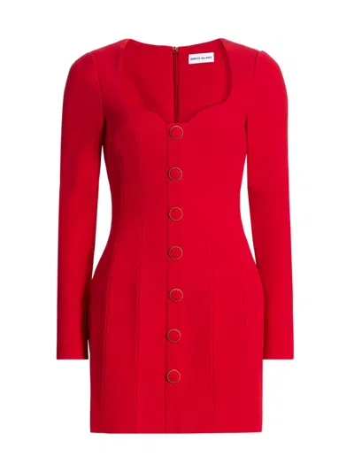 Rebecca Vallance Cameron Button-embellished Crepe Mini Dress In Red