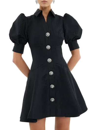 Rebecca Vallance Women's Narcissa Diamonte Mini Shirtdress In Blue