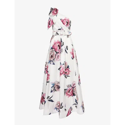 Rebecca Vallance Bridal Aveline Floral Taffeta Gown In Multicoloured
