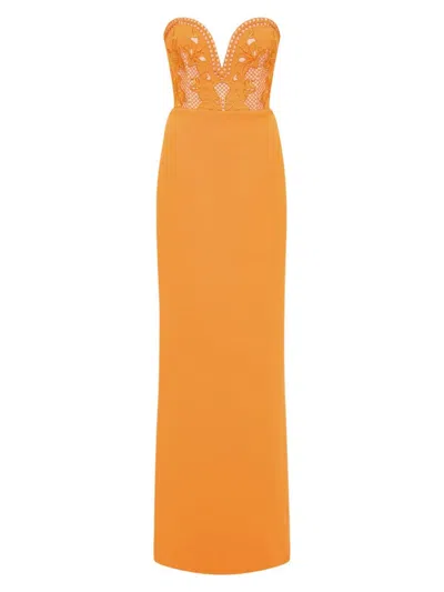 Rebecca Vallance Women's Sirene Strapless Gown In Orange