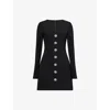 Rebecca Vallance Womens Black Annaleigh Diamante-embellished Bonded-crepe Mini Dress In Black