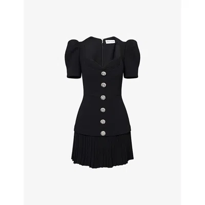 Rebecca Vallance Womens Vicki Short-sleeve Stretch-crepe Mini Dress Black