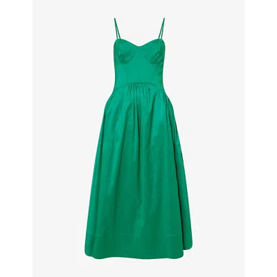 Rebecca Vallance Womens  Bailey Corseted Woven Midi Dress