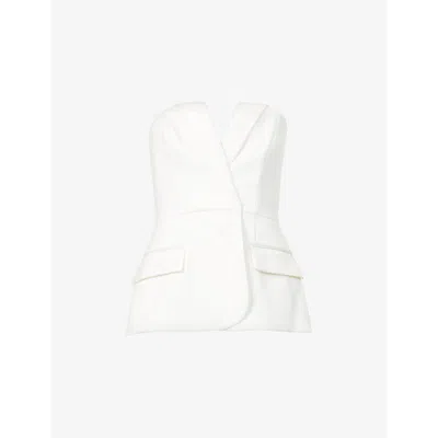 Rebecca Vallance Womens Lia Strapless Woven-blend Top Ivory