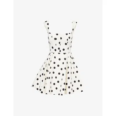 REBECCA VALLANCE WOMENS POLKA DOT PRINT MAISIE POLKA-DOT COTTON-BLEND MINI DRESS