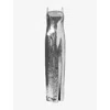 Rebecca Vallance Womens Silver Grym Olympia Open-back Sequin-embellished Gown In Gray