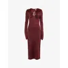 Rebecca Vallance Womens Wine Mischa Stretch-woven Midi Dress In Red