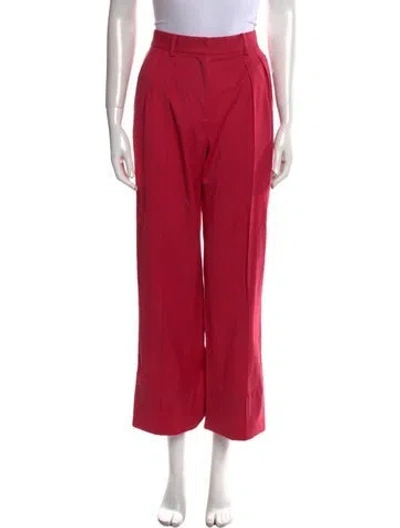 Pre-owned Rebecca Vallance Wool Wide Leg Pants In Pink