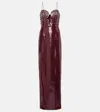 Rebecca Vallance X Nicky Hilton Zelda Sequined Gown In Red