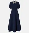 Rebecca Vallance Embellished-collar Belted Dress In Blue