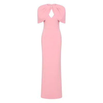 Rebecca Vallance Xena Petal-sleeve Keyhole Maxi Dress In Pink