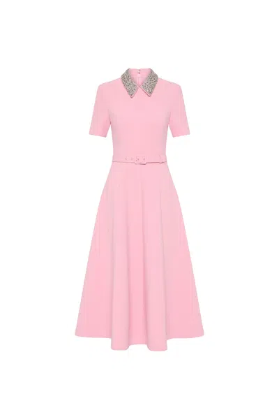 REBECCA VALLANCE XENA SHORT SLEEVE MIDI DRESS