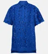 Rebecca Vallance Zaffre Broderie Anglaise Cotton Shirt In Blue