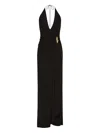 Rebecca Vallance Zaley Halter-embellished Maxi Dress In Black
