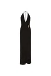 Rebecca Vallance Zaley Halter-embellished Maxi Dress In Black
