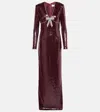 Rebecca Vallance Zelda Sequined Gown In Red