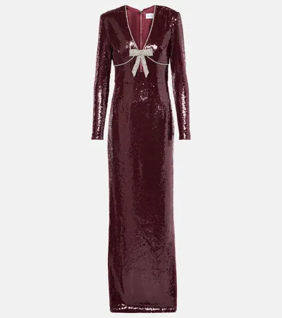 Rebecca Vallance Zelda Sequined Gown In Red