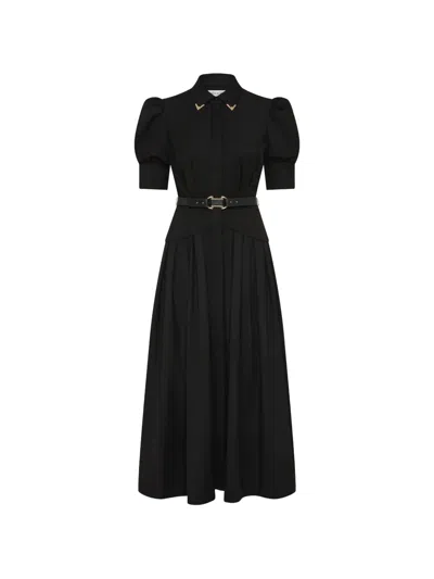 Rebecca Vallance Zendaya Belted Midi Dress In Black