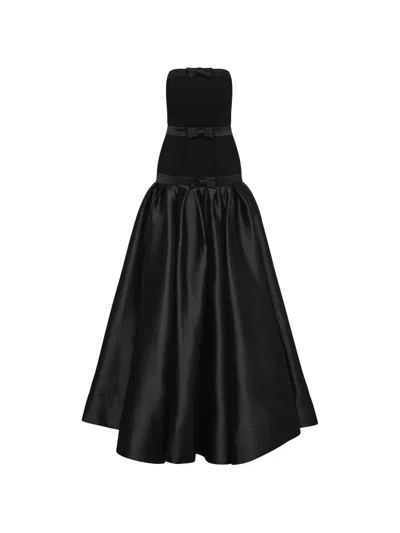 Rebecca Vallance Zendaya Crepe And Satin Gown In Black